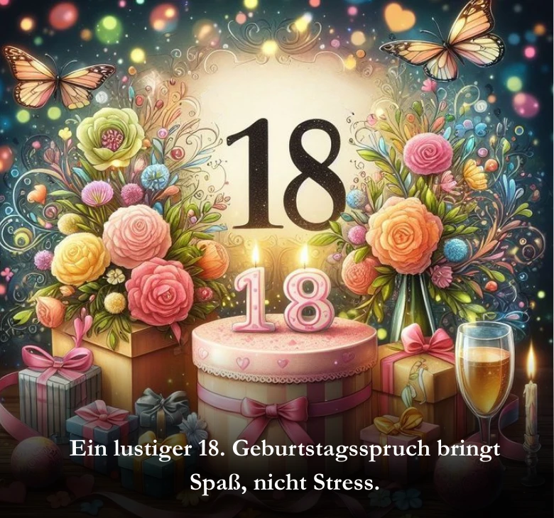 Ein lustiger 18. Geburtstagsspruch bringt Spaß, nicht Stress