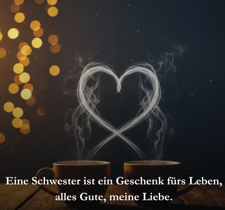 Eine Schwester ist ein Geschenk fürs Leben, alles Gute, meine Liebe