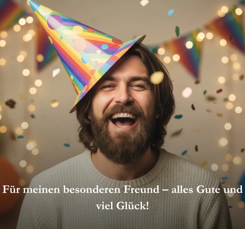 Für meinen besonderen Freund – alles Gute und viel Glück!