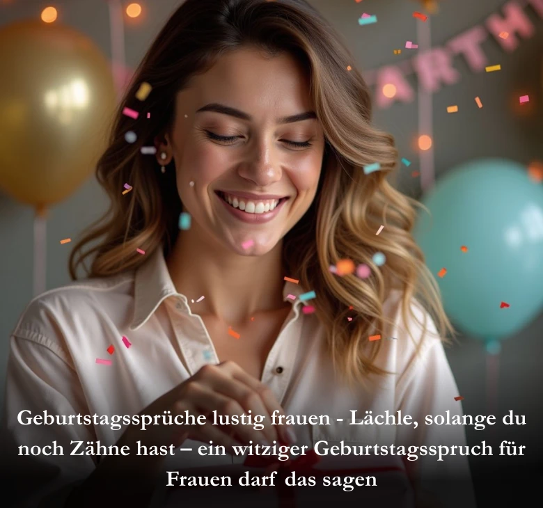 Geburtstagssprüche lustig frauen - Lächle, solange du noch Zähne hast – ein witziger Geburtstagsspruch für Frauen darf das sagen