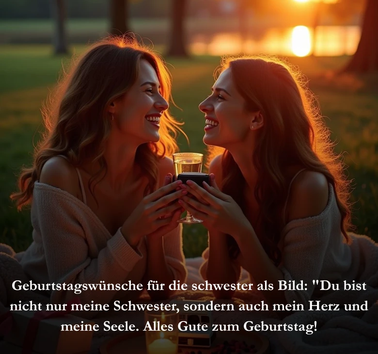 Geburtstagswünsche für die schwester als Bild: Du bist nicht nur meine Schwester, sondern auch mein Herz und meine Seele. Alles Gute zum Geburtstag!