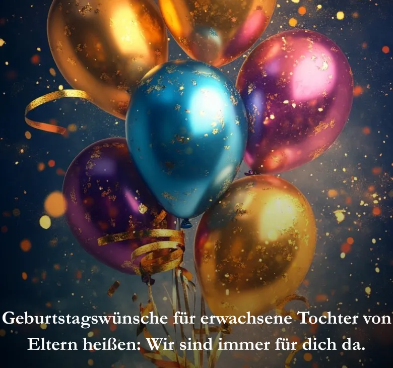  Geburtstagswünsche für erwachsene Tochter von Eltern heißen: Wir sind immer für dich da.
