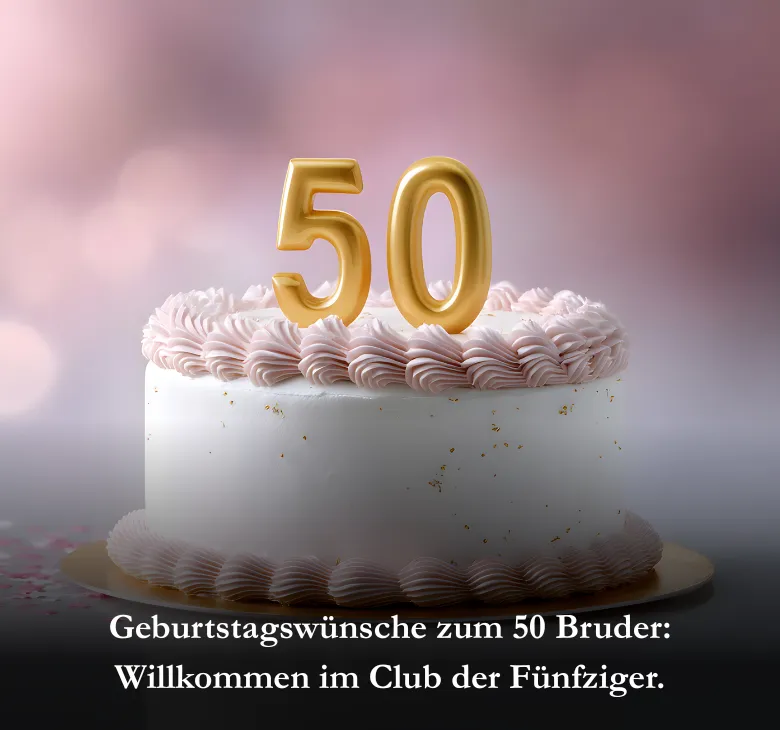 Geburtstagswünsche zum 50 Bruder: Willkommen im Club der Fünfziger.