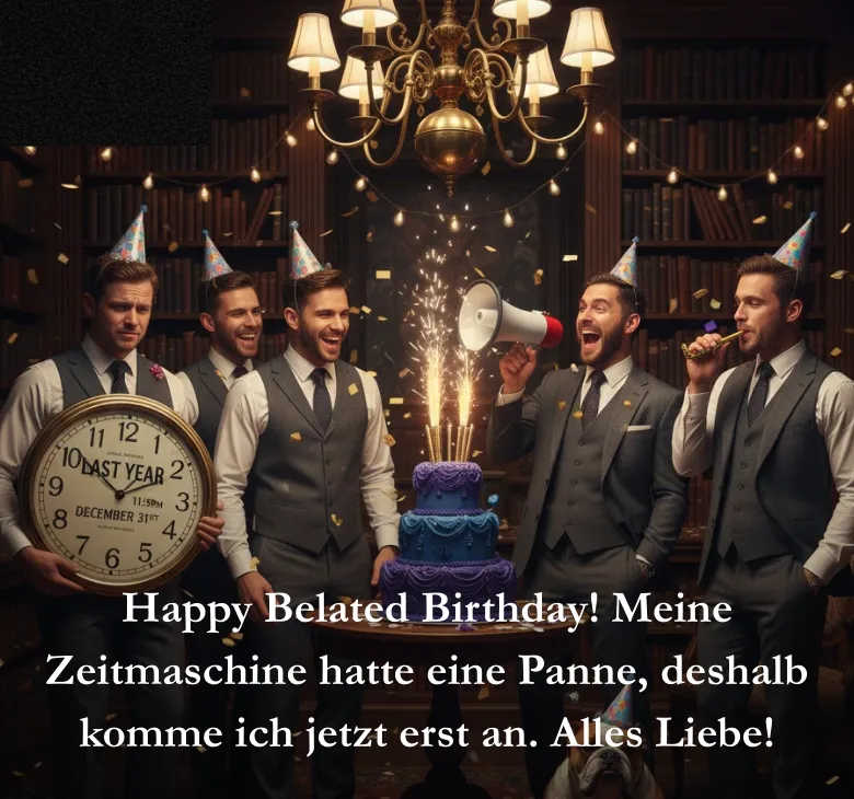  Happy Belated Birthday Meine Zeitmaschine hatte eine Panne deshalb komme ich jetzt erst an Alles Liebe