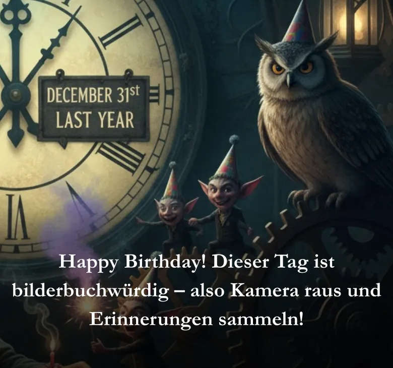Happy Birthday Dieser Tag ist bilderbuchwürdig also Kamera raus und Erinnerungen sammeln