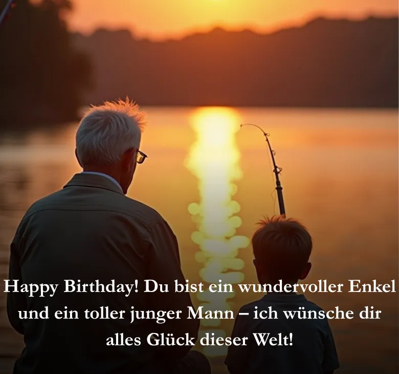 Happy Birthday! Du bist ein wundervoller Enkel und ein toller junger Mann – ich wünsche dir alles Glück dieser Welt!