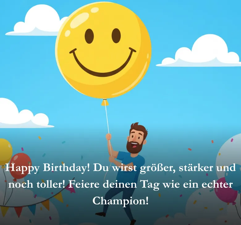 Happy Birthday Du wirst größer stärker und noch toller Feiere deinen Tag wie ein echter Champion