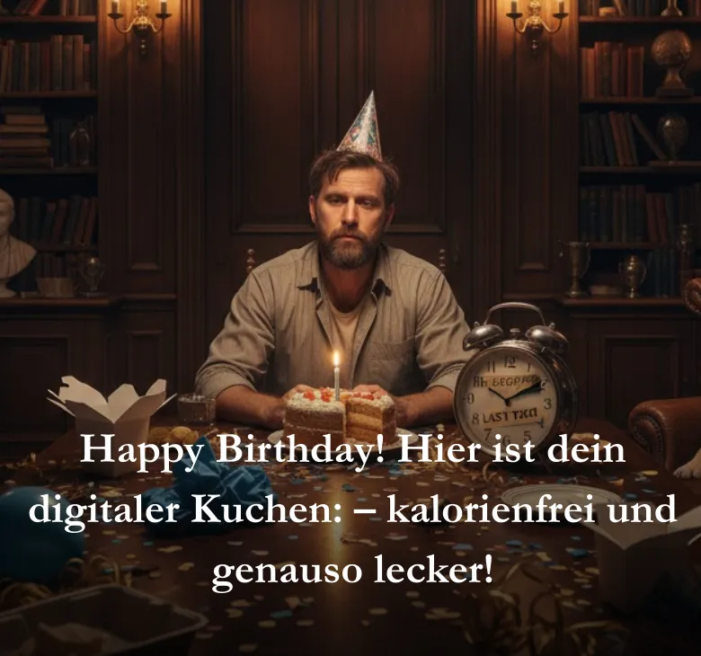 Happy Birthday Hier ist dein digitaler Kuchen kalorienfrei und genauso lecker