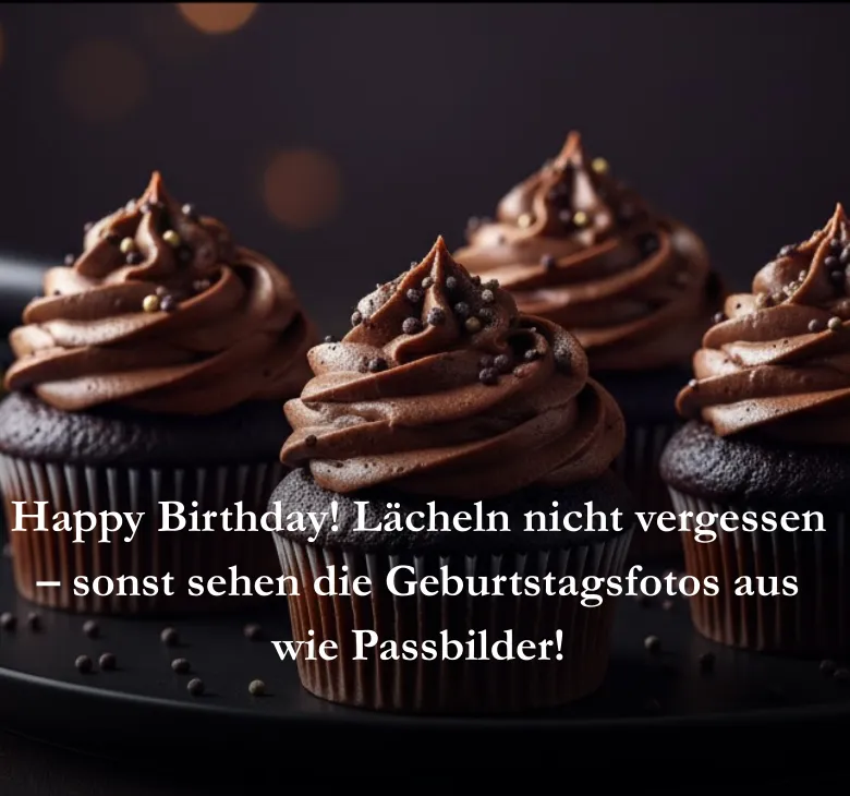 Happy Birthday Lächeln nicht vergessen sonst sehen die Geburtstagsfotos aus wie Passbilder