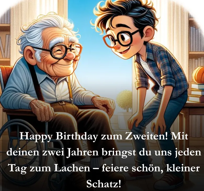 Happy Birthday zum Zweiten! Mit deinen zwei Jahren bringst du uns jeden Tag zum Lachen – feiere schön, kleiner Schatz!