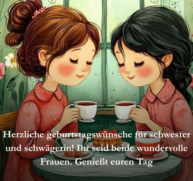 Herzliche geburtstagswünsche für schwester und schwägerin! Ihr seid beide wundervolle Frauen. Genießt euren Tag
