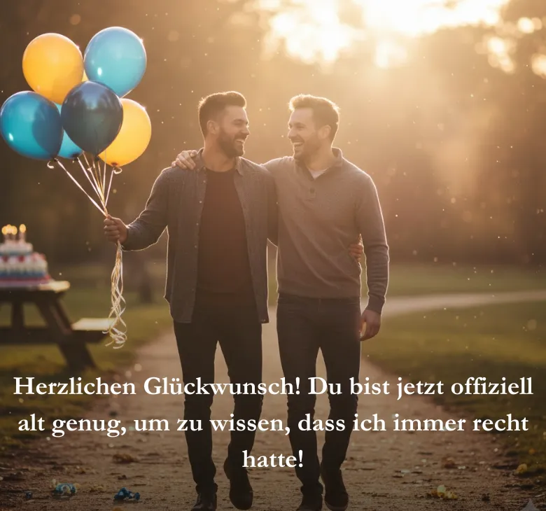 Herzlichen Glückwunsch! Du bist jetzt offiziell alt genug, um zu wissen, dass ich immer recht hatte!