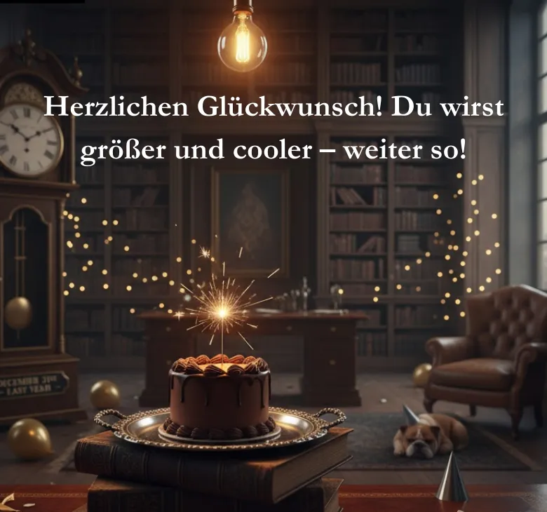 Herzlichen Glückwunsch Du wirst größer und cooler weiter so