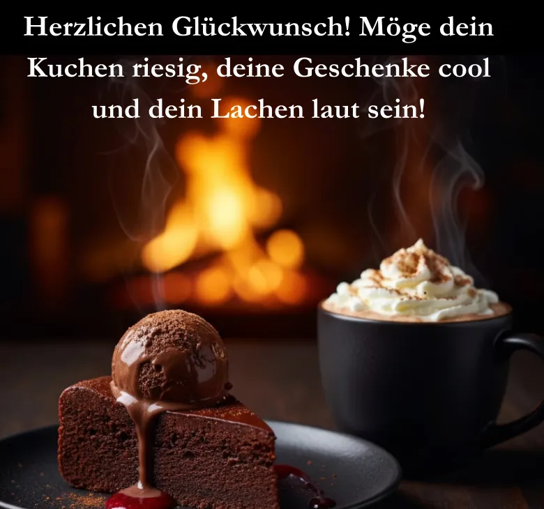 Herzlichen Glückwunsch Möge dein Kuchen riesig deine Geschenke cool und dein Lachen laut sein