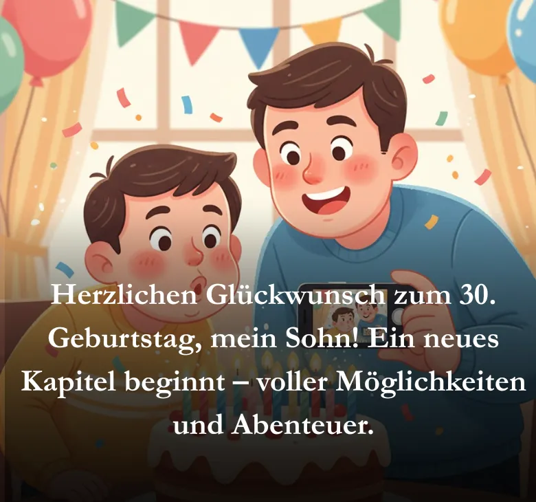 Herzlichen Glückwunsch zum 30. Geburtstag, mein Sohn! Ein neues Kapitel beginnt – voller Möglichkeiten und Abenteuer