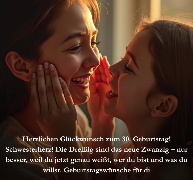Herzlichen Glückwunsch zum 30. Geburtstag! Schwesterherz! Die Dreißig sind das neue Zwanzig – nur besser, weil du jetzt genau weißt, wer du bist und was du willst. Geburtstagswünsche für di