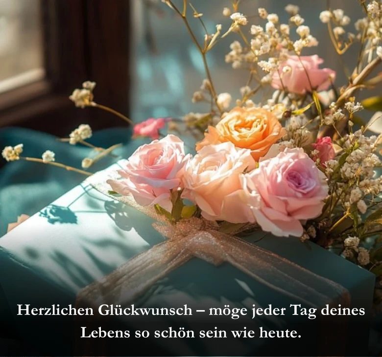 Herzlichen Glückwunsch – möge jeder Tag deines Lebens so schön sein wie heute