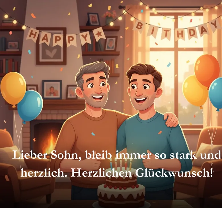 Lieber Sohn, bleib immer so stark und herzlich. Herzlichen Glückwunsch!