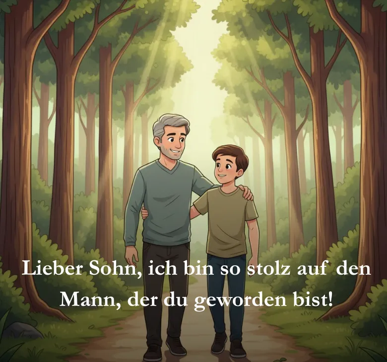 Lieber Sohn, ich bin so stolz auf den Mann, der du geworden bist!