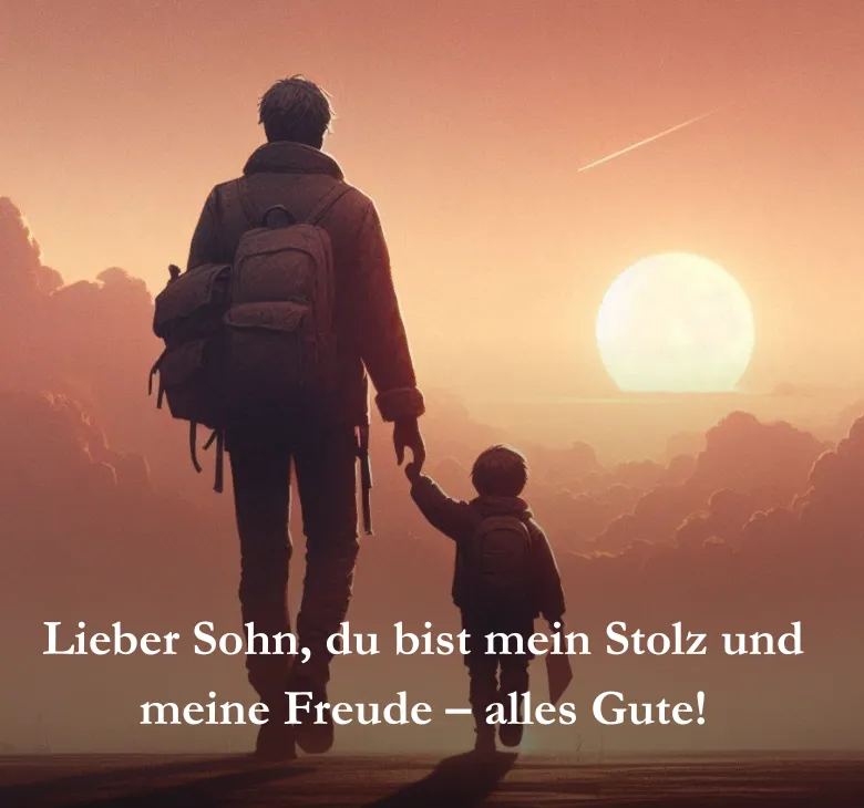 Lieber Sohn, du bist mein Stolz und meine Freude – alles Gute!