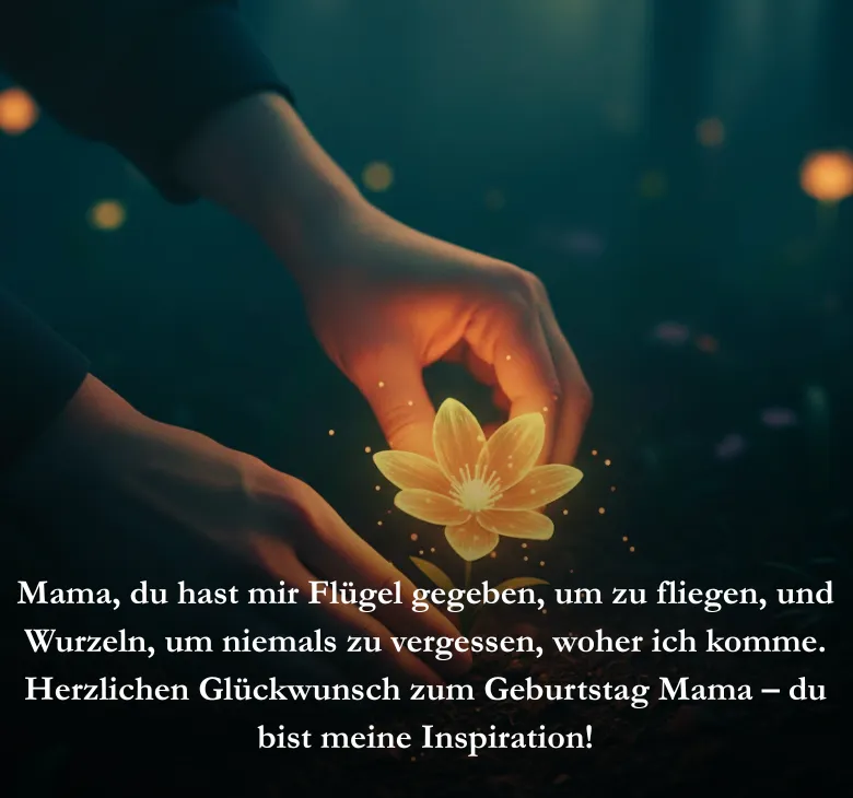 Mama, du hast mir Flügel gegeben, um zu fliegen, und Wurzeln, um niemals zu vergessen, woher ich komme. Herzlichen Glückwunsch zum Geburtstag Mama – du bist meine Inspiration!