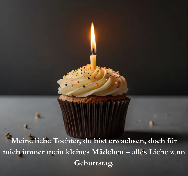 Meine liebe Tochter, du bist erwachsen, doch für mich immer mein kleines Mädchen – alles Liebe zum Geburtstag.