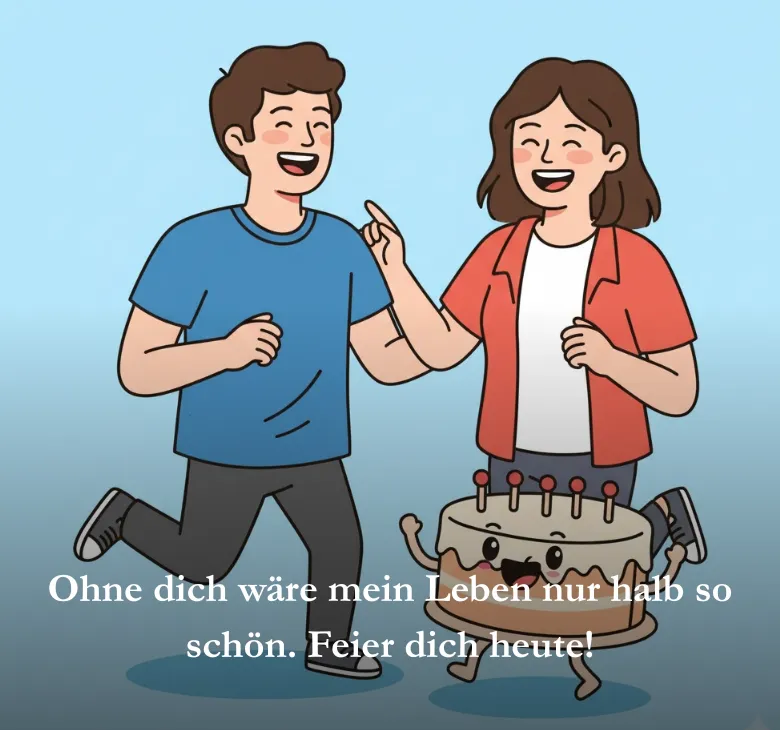 Ohne dich wäre mein Leben nur halb so schön. Feier dich heute!