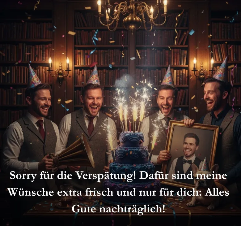 Sorry für die Verspätung Dafür sind meine Wünsche extra frisch und nur für dich Alles Gute nachträglich