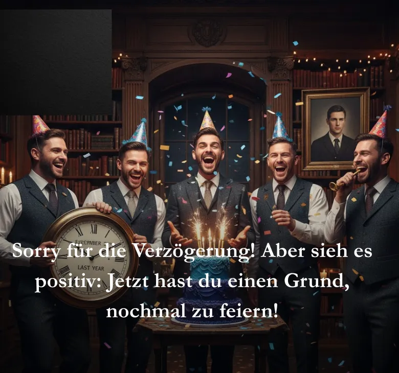 Sorry für die Verzögerung Aber sieh es positiv Jetzt hast du einen Grund nochmal zu feiern