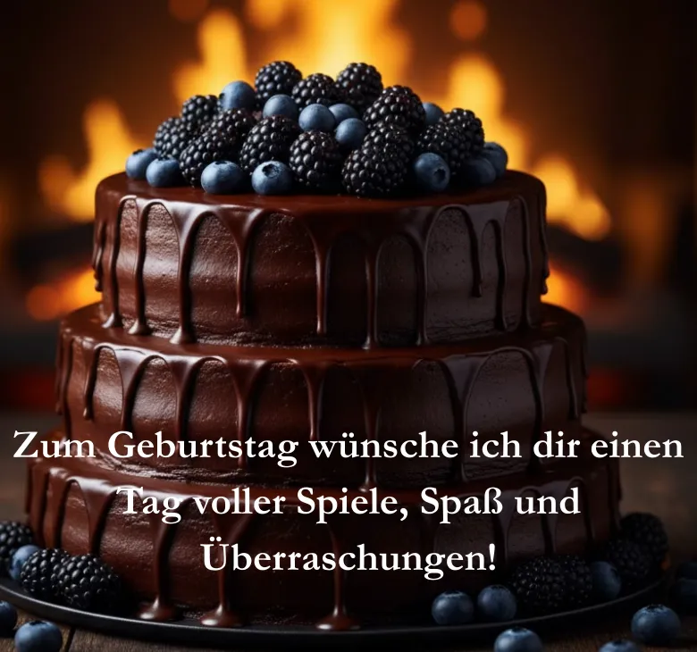 Zum Geburtstag wünsche ich dir einen Tag voller Spiele Spaß und Überraschungen
