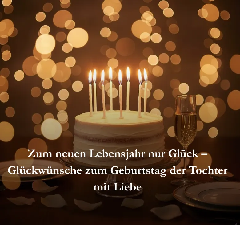 „Zum neuen Lebensjahr nur Glück – Glückwünsche zum Geburtstag der Tochter mit Liebe.