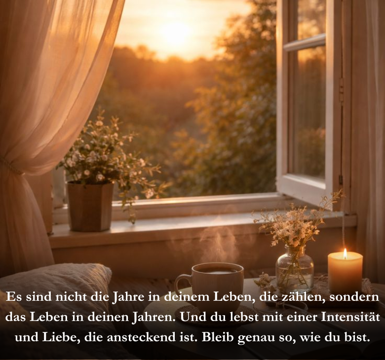Es sind nicht die Jahre in deinem Leben, die zählen, sondern das Leben in deinen Jahren. Und du lebst mit einer Intensität und Liebe, die ansteckend ist. Bleib genau so, wie du bist.