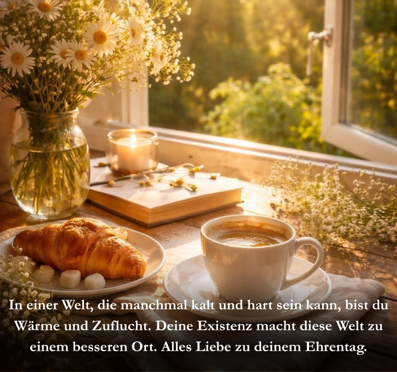 In einer Welt, die manchmal kalt und hart sein kann, bist du Wärme und Zuflucht. Deine Existenz macht diese Welt zu einem besseren Ort. Alles Liebe zu deinem Ehrentag.