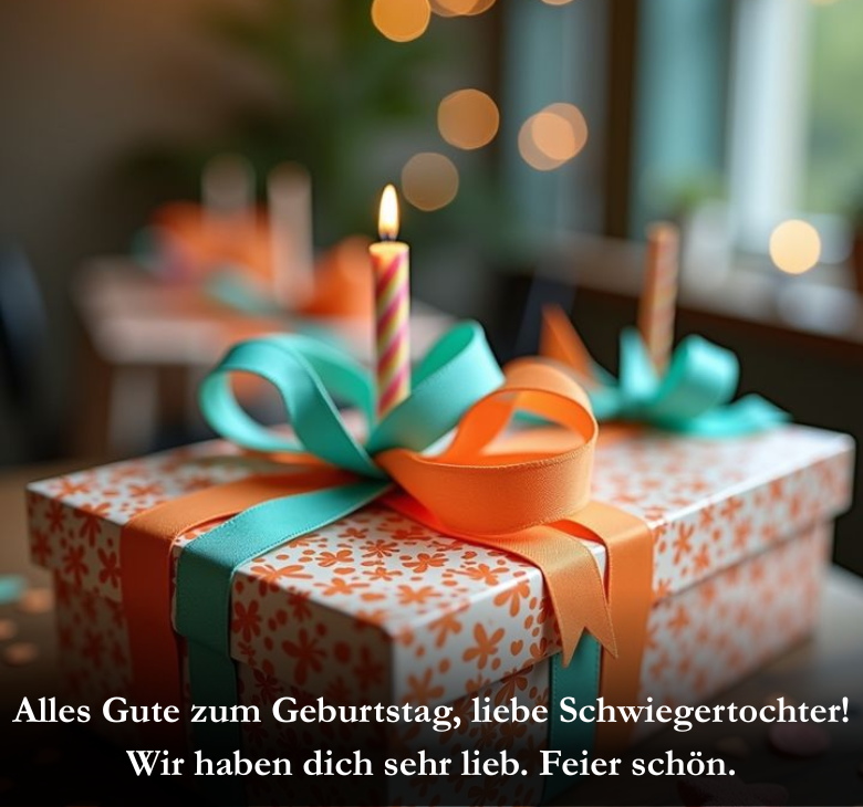 Alles Gute zum Geburtstag, liebe Schwiegertochter! Wir haben dich sehr lieb. Feier schön.