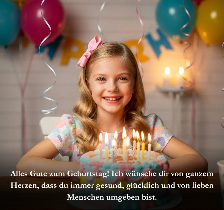 Alles Gute zum Geburtstag! Ich wünsche dir von ganzem Herzen, dass du immer gesund, glücklich und von lieben Menschen umgeben bist.