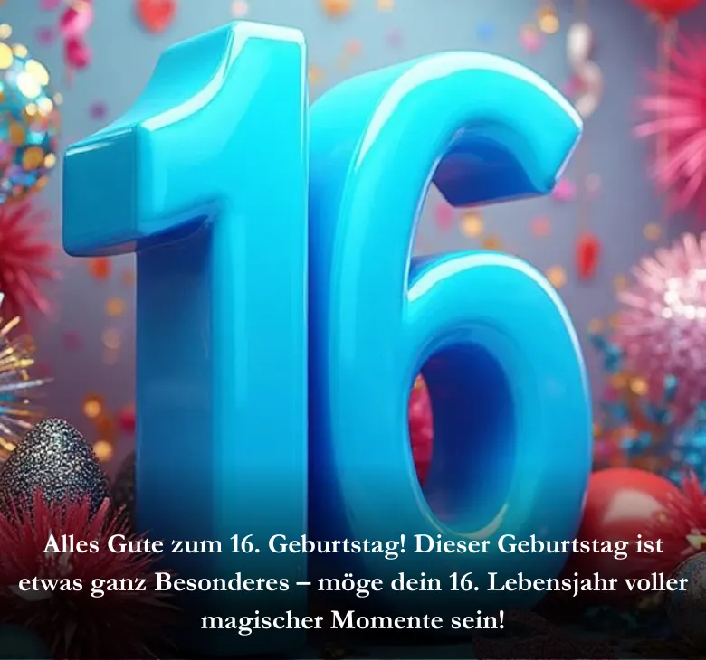 Alles Gute zum 16. Geburtstag! Dieser Geburtstag ist etwas ganz Besonderes – möge dein 16. Lebensjahr voller magischer Momente sein!