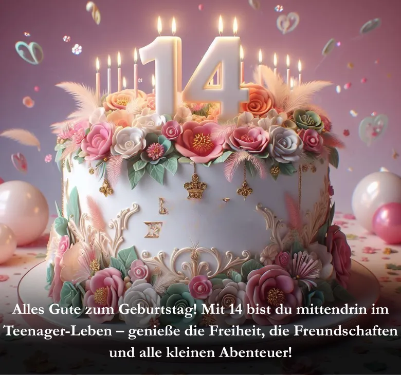 Alles Gute zum Geburtstag! Mit 14 bist du mittendrin im Teenager-Leben – genieße die Freiheit, die Freundschaften und alle kleinen Abenteuer!