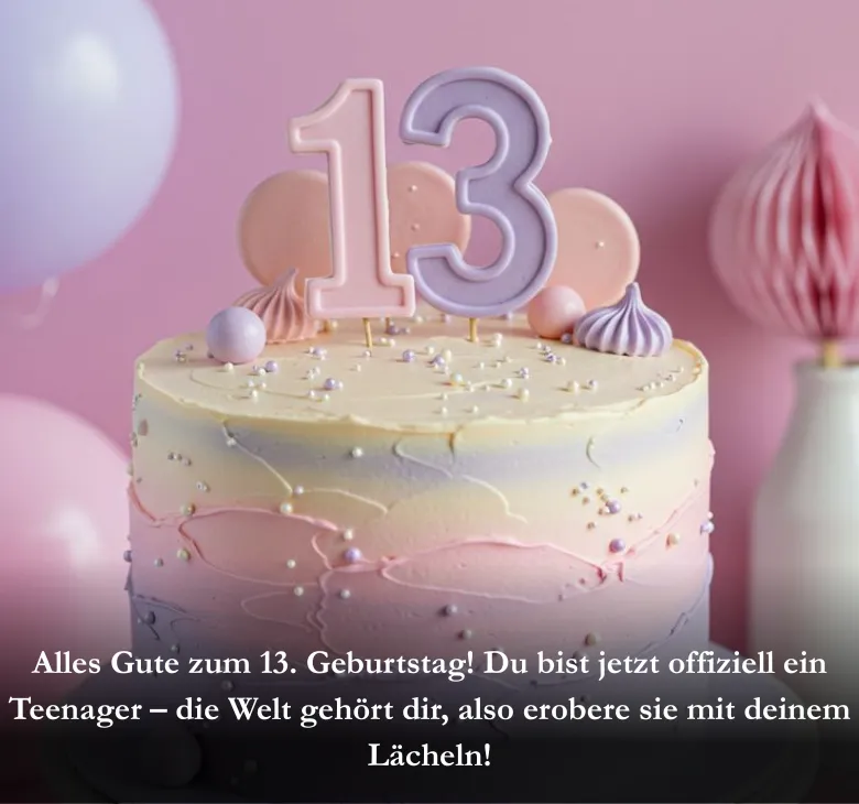 Alles Gute zum 13. Geburtstag! Du bist jetzt offiziell ein Teenager – die Welt gehört dir, also erobere sie mit deinem Lächeln!
