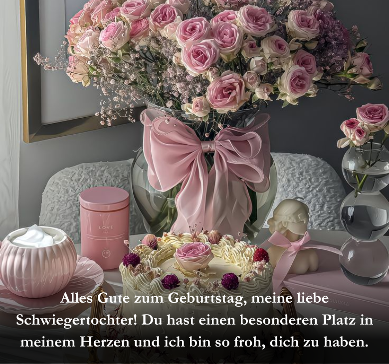 Alles Gute zum Geburtstag, meine liebe Schwiegertochter! Du hast einen besonderen Platz in meinem Herzen und ich bin so froh, dich zu haben.