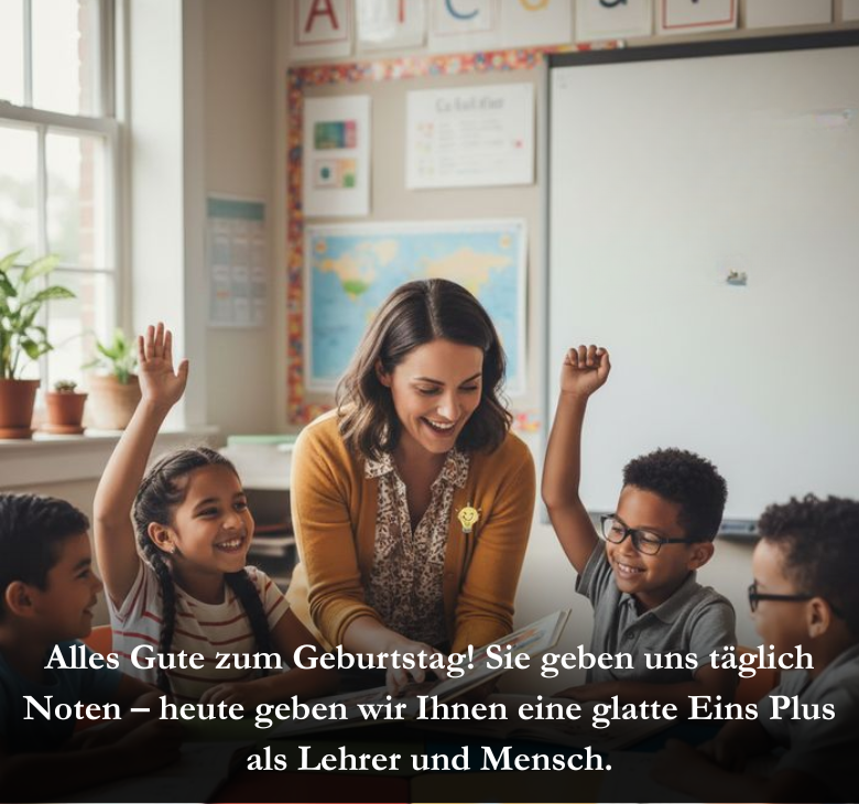 Alles Gute zum Geburtstag! Sie geben uns täglich Noten – heute geben wir Ihnen eine glatte Eins Plus als Lehrer und Mensch.