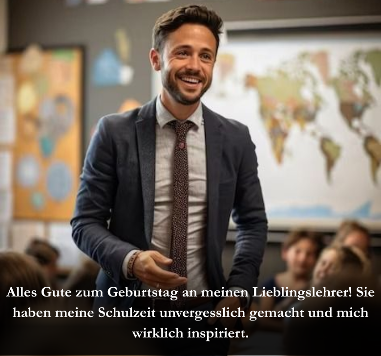 Alles Gute zum Geburtstag an meinen Lieblingslehrer! Sie haben meine Schulzeit unvergesslich gemacht und mich wirklich inspiriert.