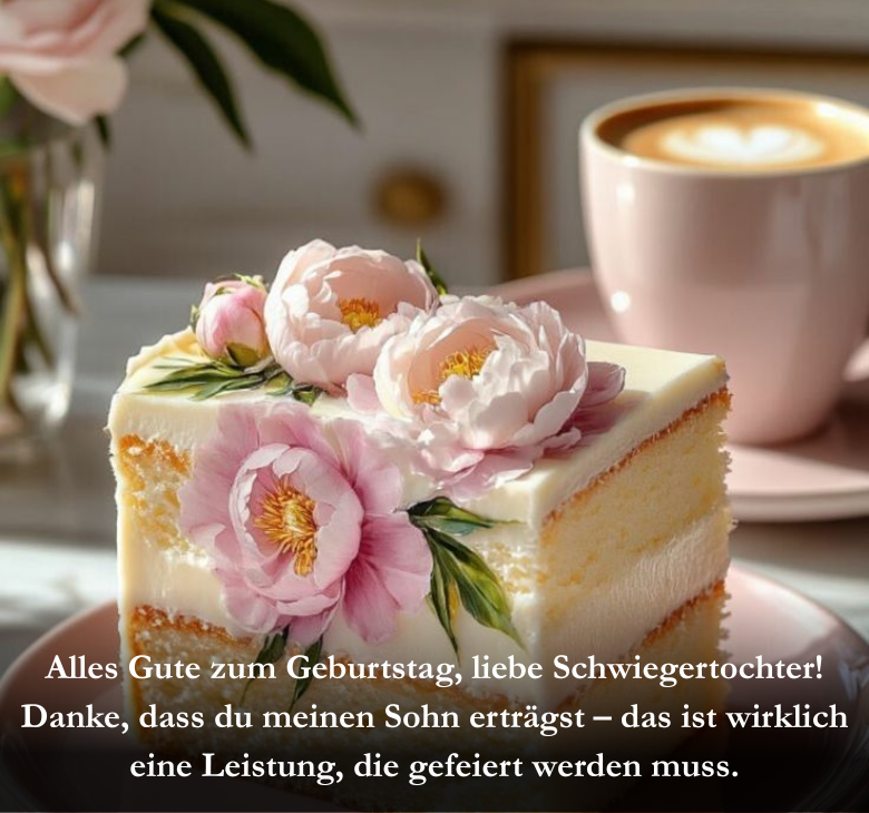 Alles Gute zum Geburtstag, liebe Schwiegertochter! Danke, dass du meinen Sohn erträgst – das ist wirklich eine Leistung, die gefeiert werden muss.
