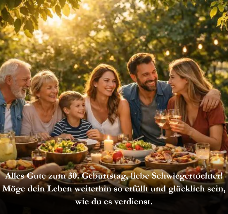 Alles Gute zum 30. Geburtstag, liebe Schwiegertochter! Möge dein Leben weiterhin so erfüllt und glücklich sein, wie du es verdienst.