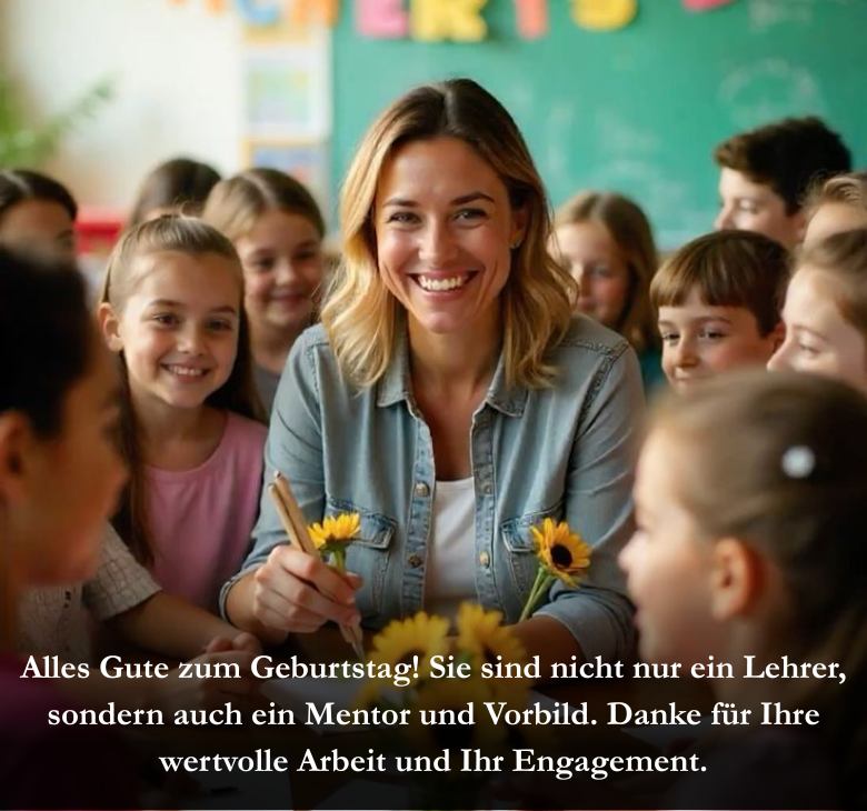 Alles Gute zum Geburtstag! Sie sind nicht nur ein Lehrer, sondern auch ein Mentor und Vorbild. Danke für Ihre wertvolle Arbeit und Ihr Engagement.