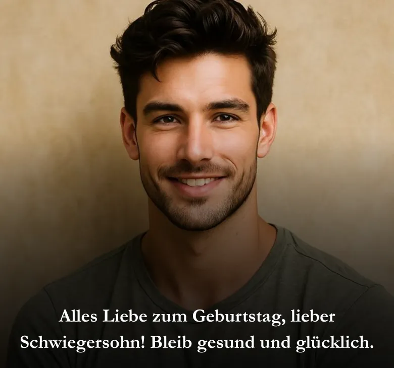 Alles Liebe zum Geburtstag, lieber Schwiegersohn! Bleib gesund und glücklich.