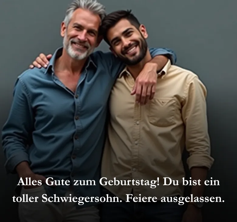 Alles Gute zum Geburtstag! Du bist ein toller Schwiegersohn. Feiere ausgelassen.