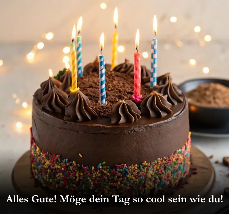 Alles Gute! Möge dein Tag so cool sein wie du!