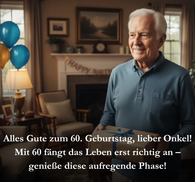 Alles Gute zum 60. Geburtstag, lieber Onkel! Mit 60 fängt das Leben erst richtig an – genieße diese aufregende Phase!