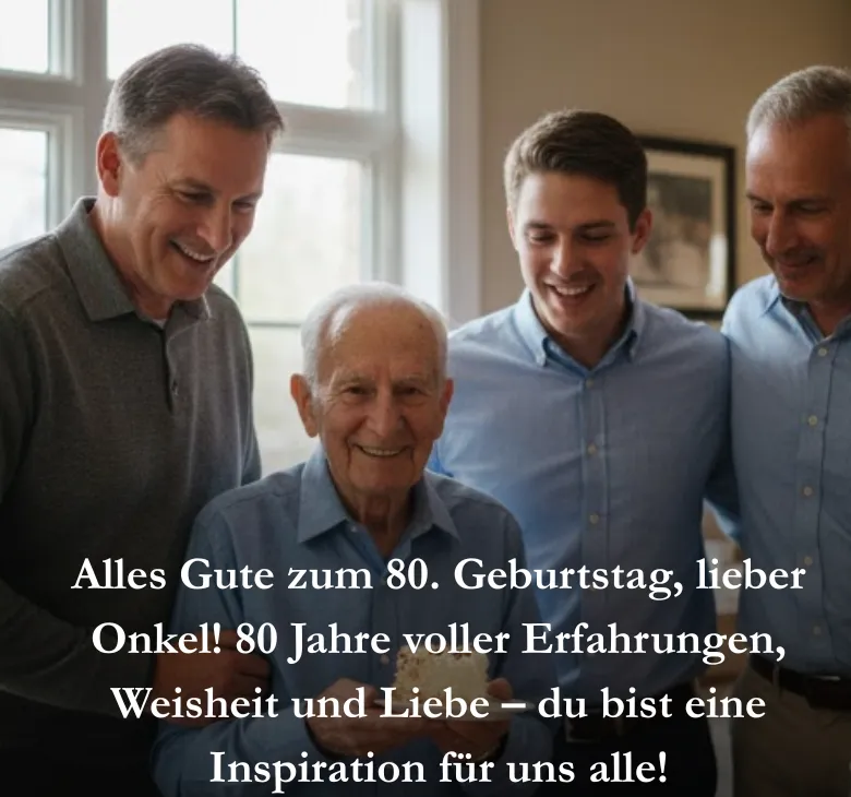 Alles Gute zum 80. Geburtstag, lieber Onkel! 80 Jahre voller Erfahrungen, Weisheit und Liebe – du bist eine Inspiration für uns alle!