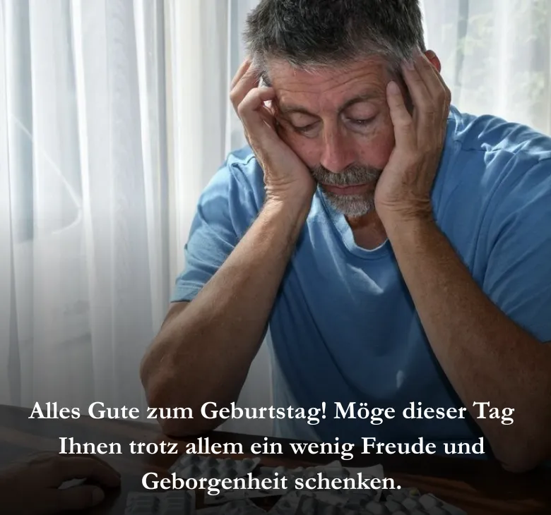 Alles Gute zum Geburtstag! Möge dieser Tag Ihnen trotz allem ein wenig Freude und Geborgenheit schenken.